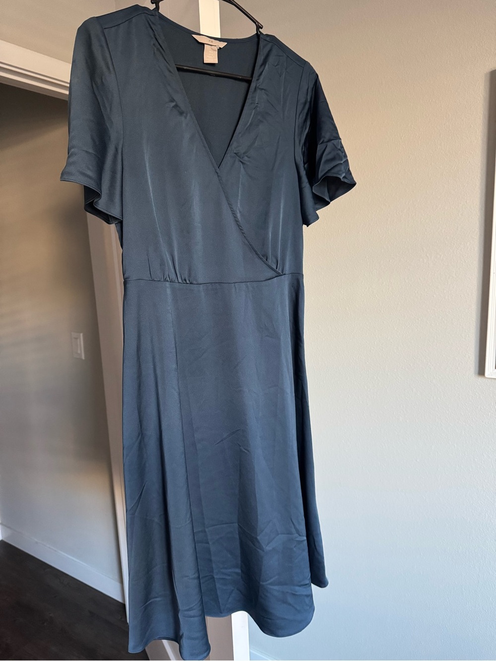 H&M Slate Blue V‑Neck Wrap Dress